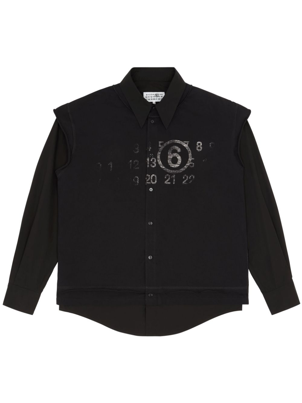 Mm6 Maison Margiela Long-sleeve Layered Shirt In Black