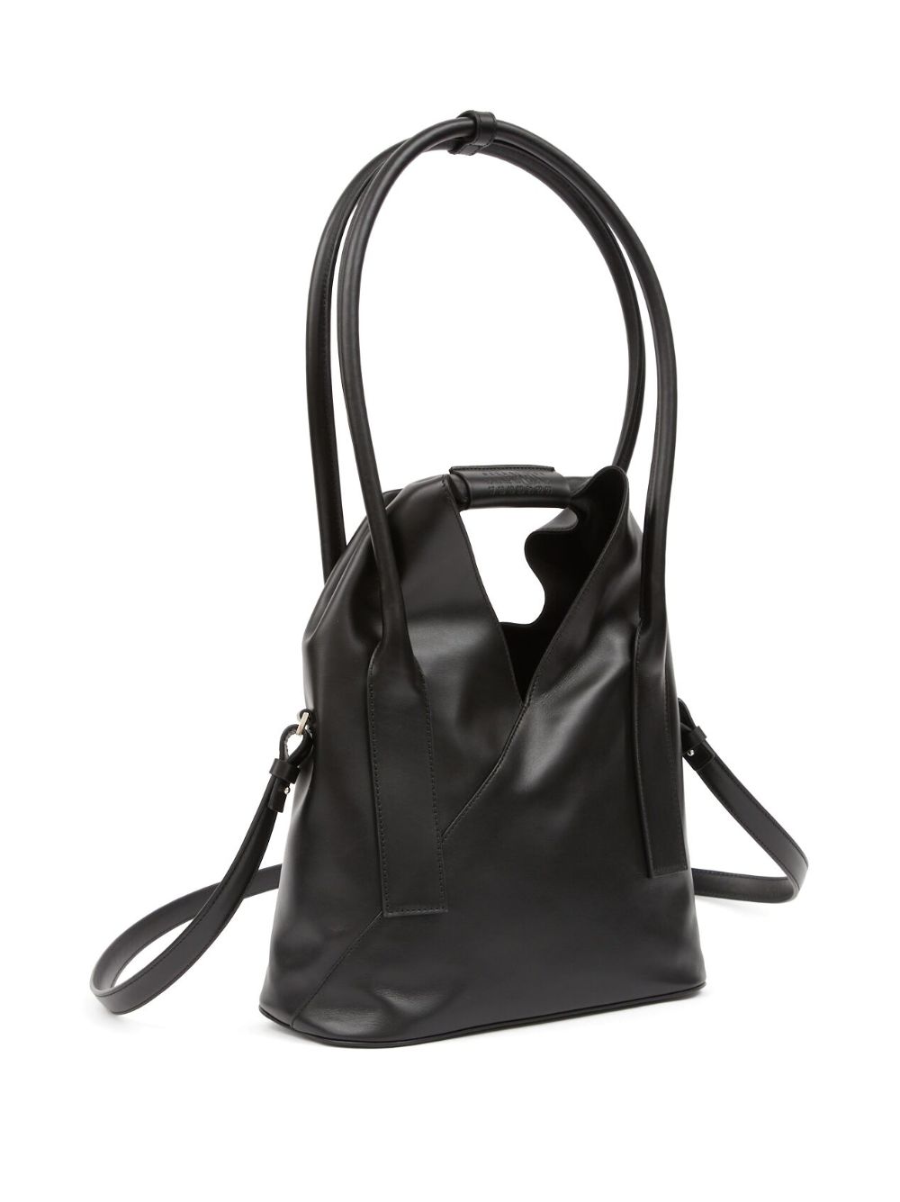 Japanese Flap Small Leather Shoulder Bag in Black - MM 6 Maison Margiela