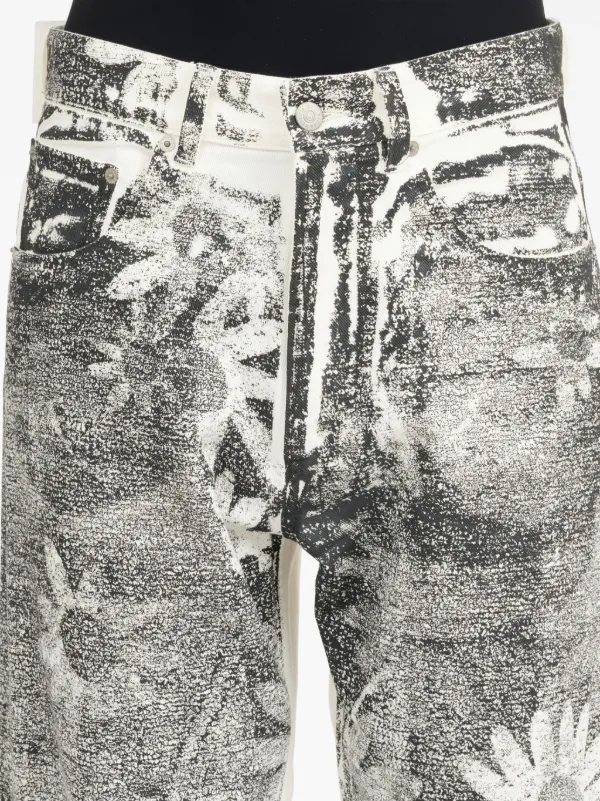 MM6 Maison Margiela 花柄 グラフィック テーパードパンツ MM6 Maison Margiela グラフィック テーパードパンツ | ブラック