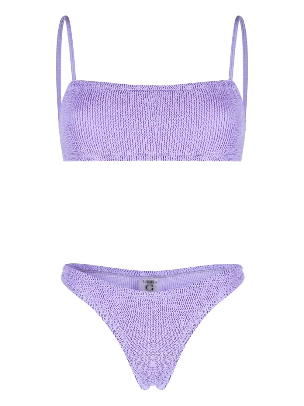 Hunza G Gigi Crinkle Two-piece Bikini Set In Purple