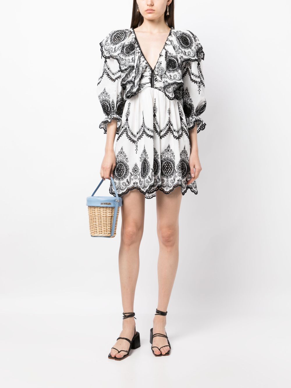 LUG VON SIGA Midi-jurk met borduurwerk - Wit
