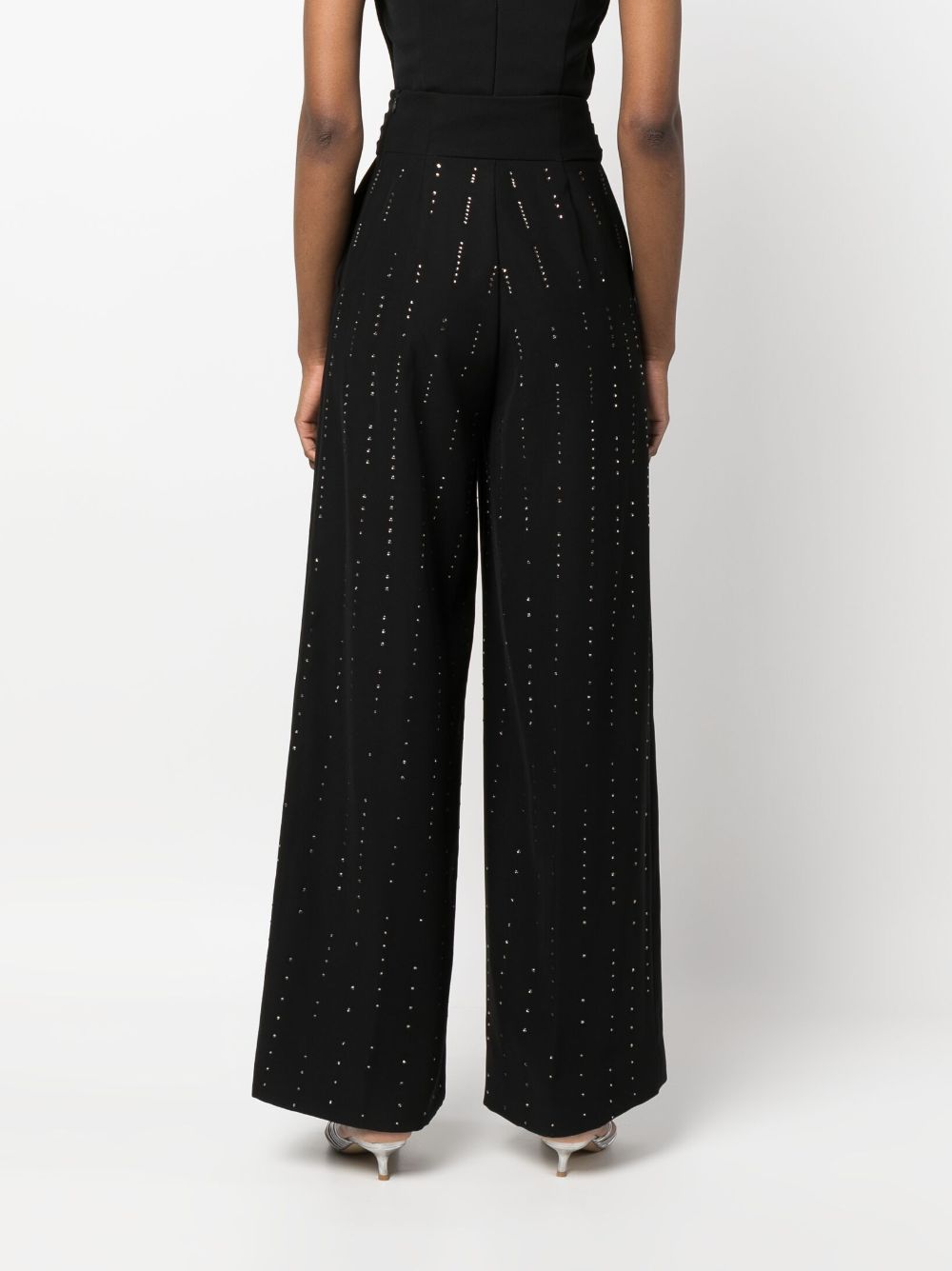 Shop Viktor & Rolf Lucky Star Crystal-embellished Trousers In Black