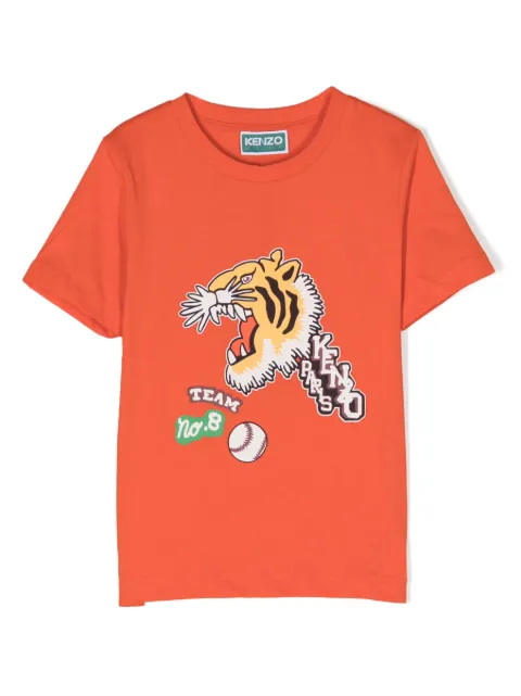 Kenzo Kids tiger-print organic-cotton T-shirt