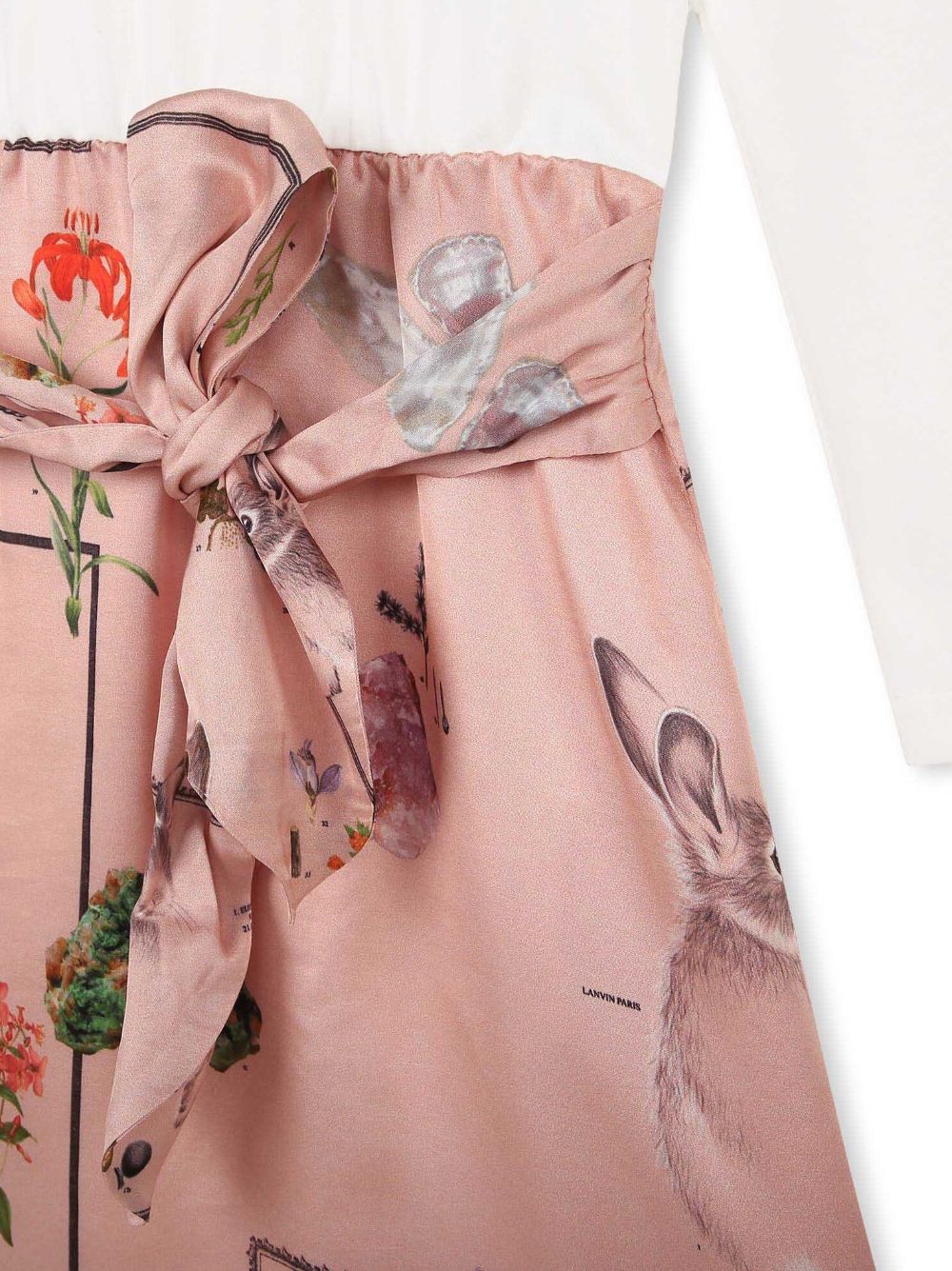 Shop Lanvin Enfant Botanical-print Organic-cotton A-line Dress In Pink