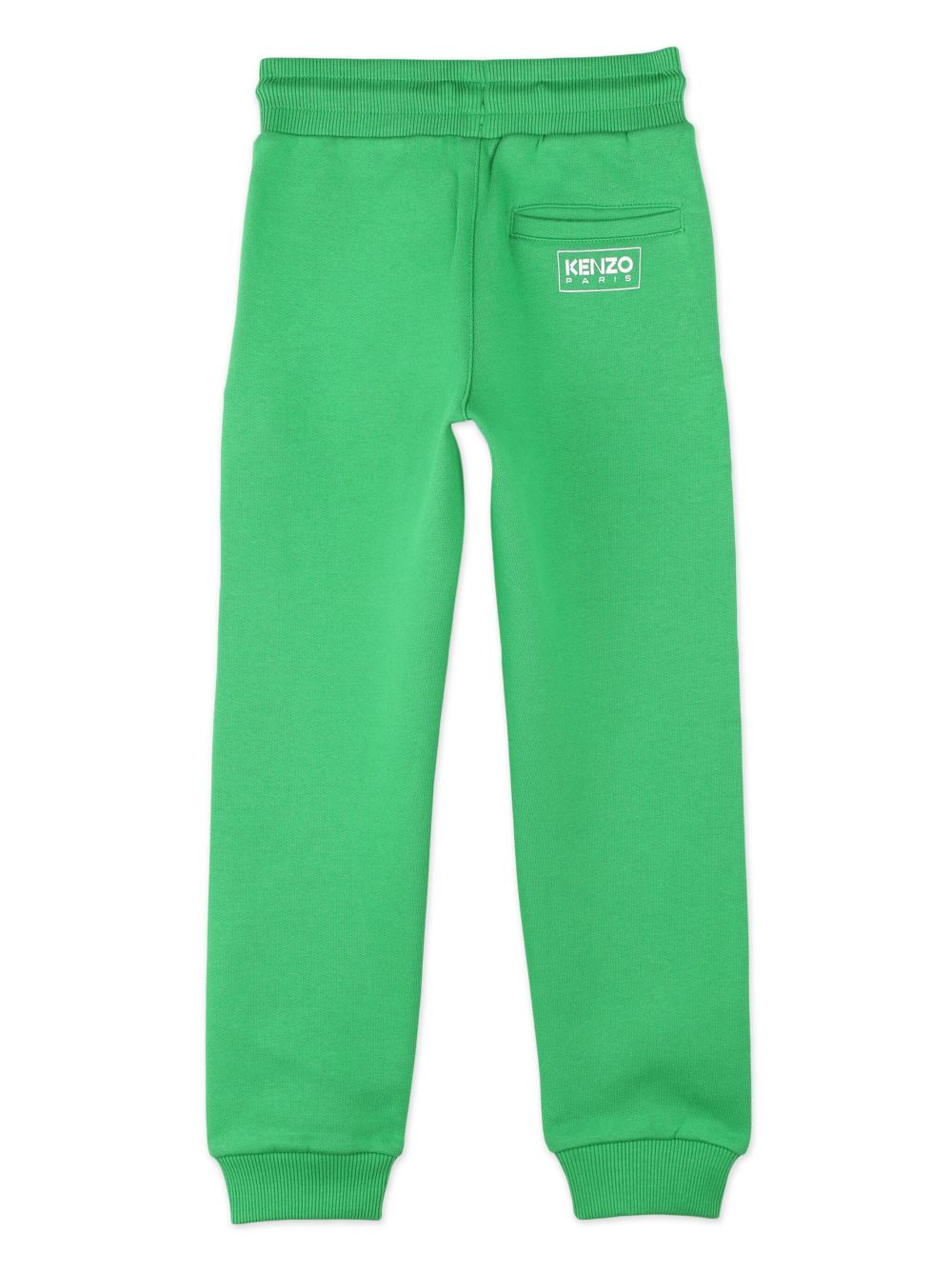 Kenzo Kids drawstring-waist cotton track pants - Groen