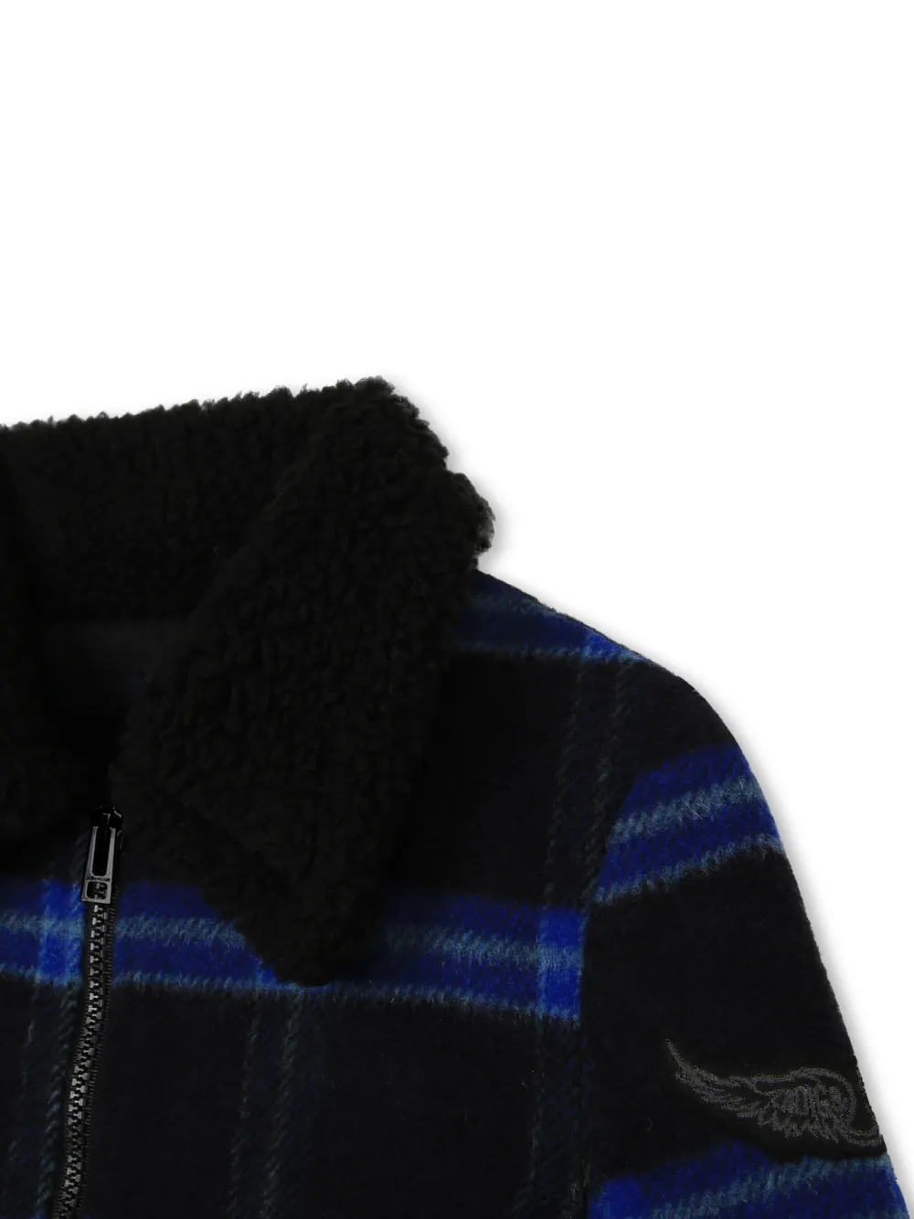 Zadig & Voltaire Checkered Zipped Bomber Jacket In Blue