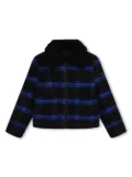 Zadig & Voltaire Kids checkered zipped bomber jacket - Blue
