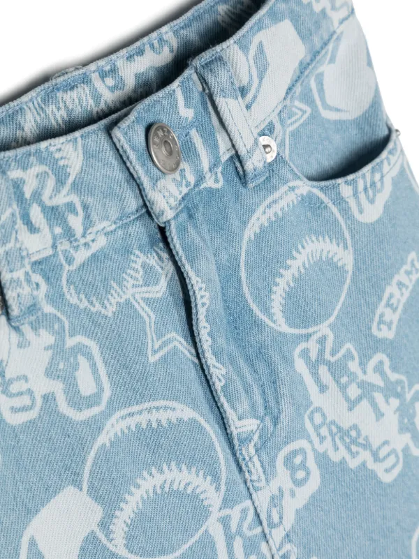 Kenzo Kids graphic print straight leg Jeans Farfetch