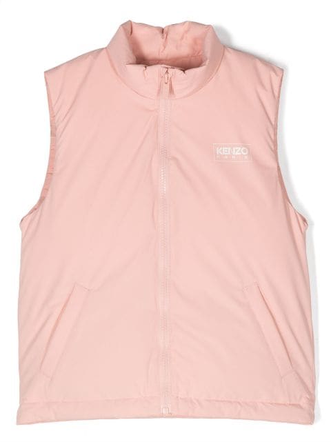 Kenzo Kids logo-print sleeveless padded gilet