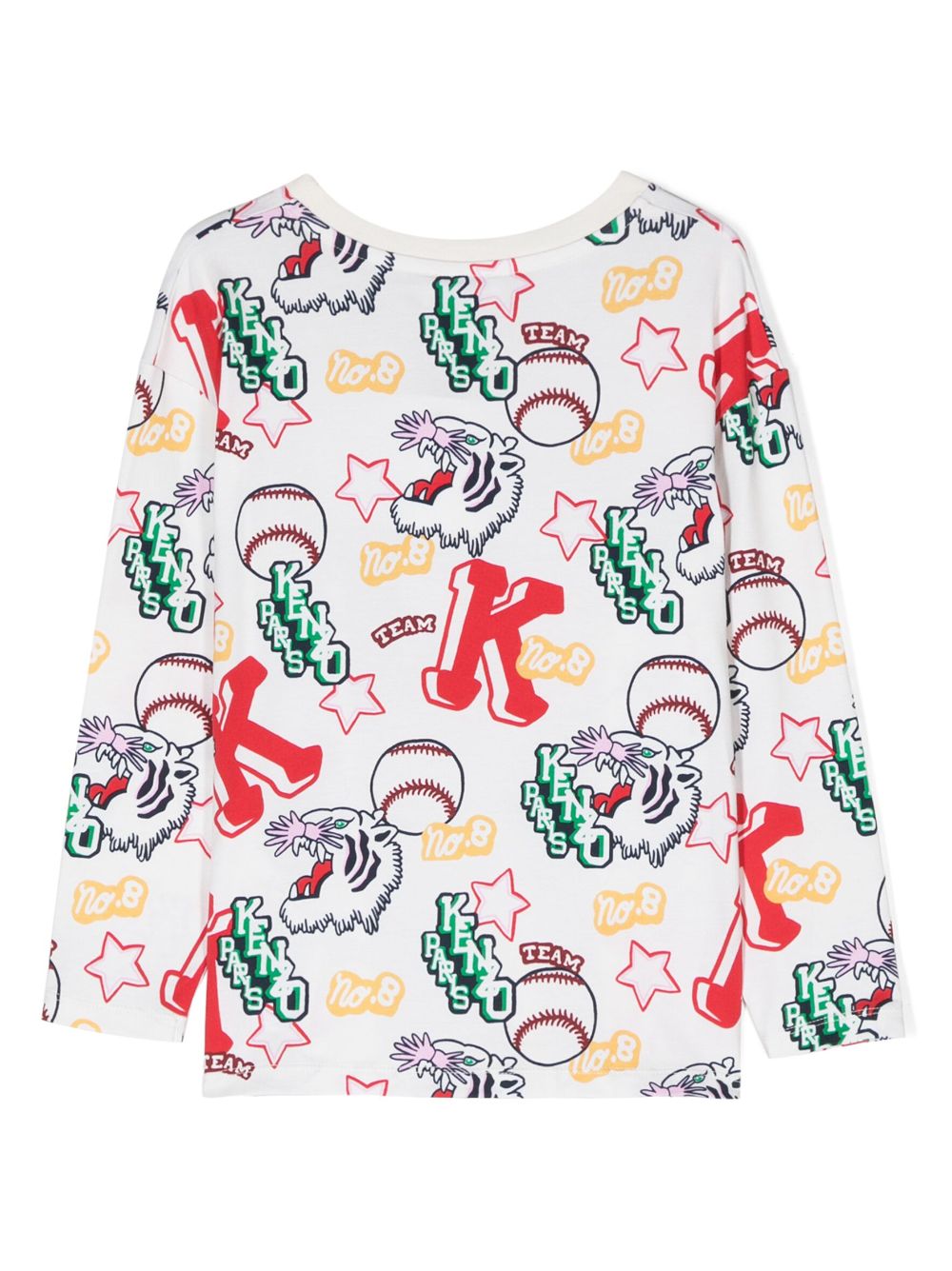 Kenzo Kids graphic-print stretch-cotton T-shirt - White