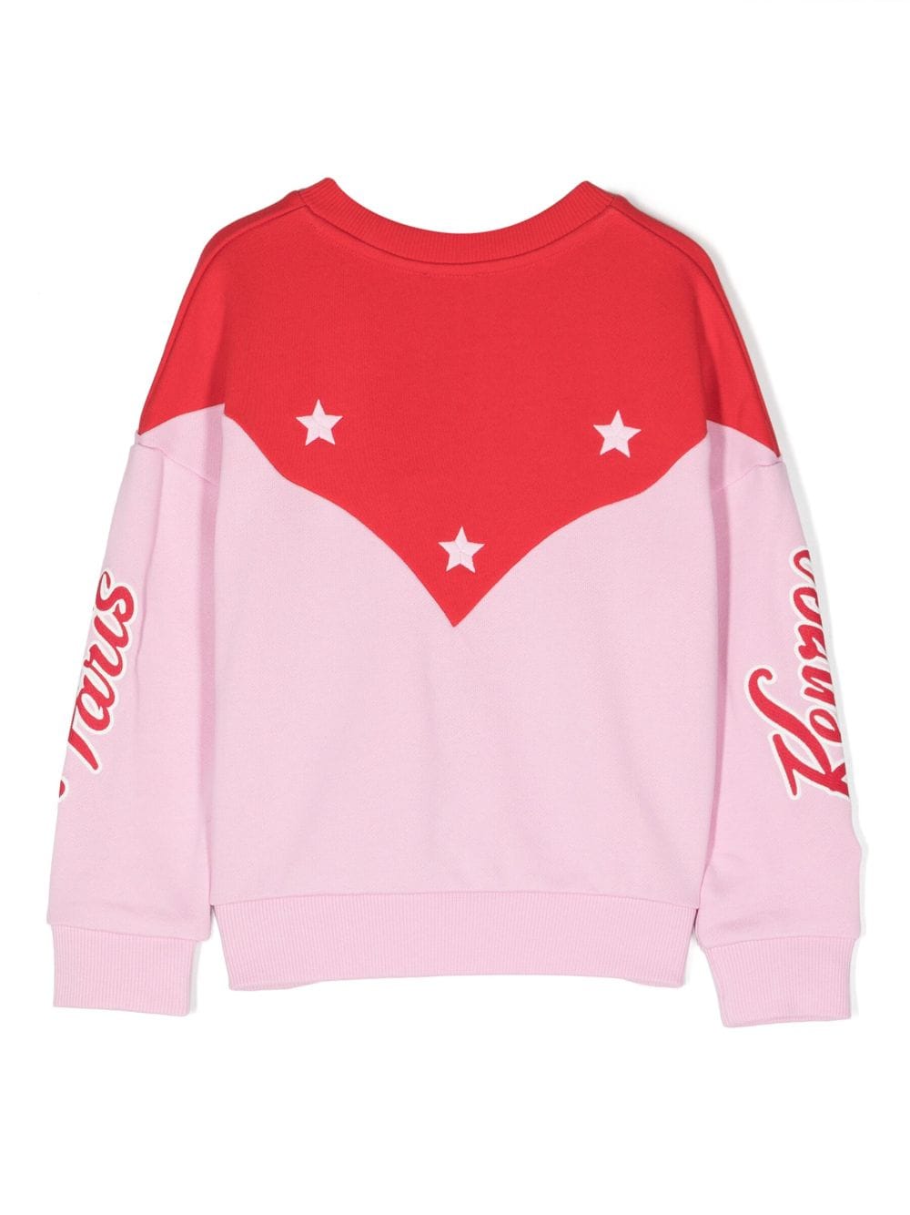 Kenzo Kids panelled star-print sweatshirt - Roze