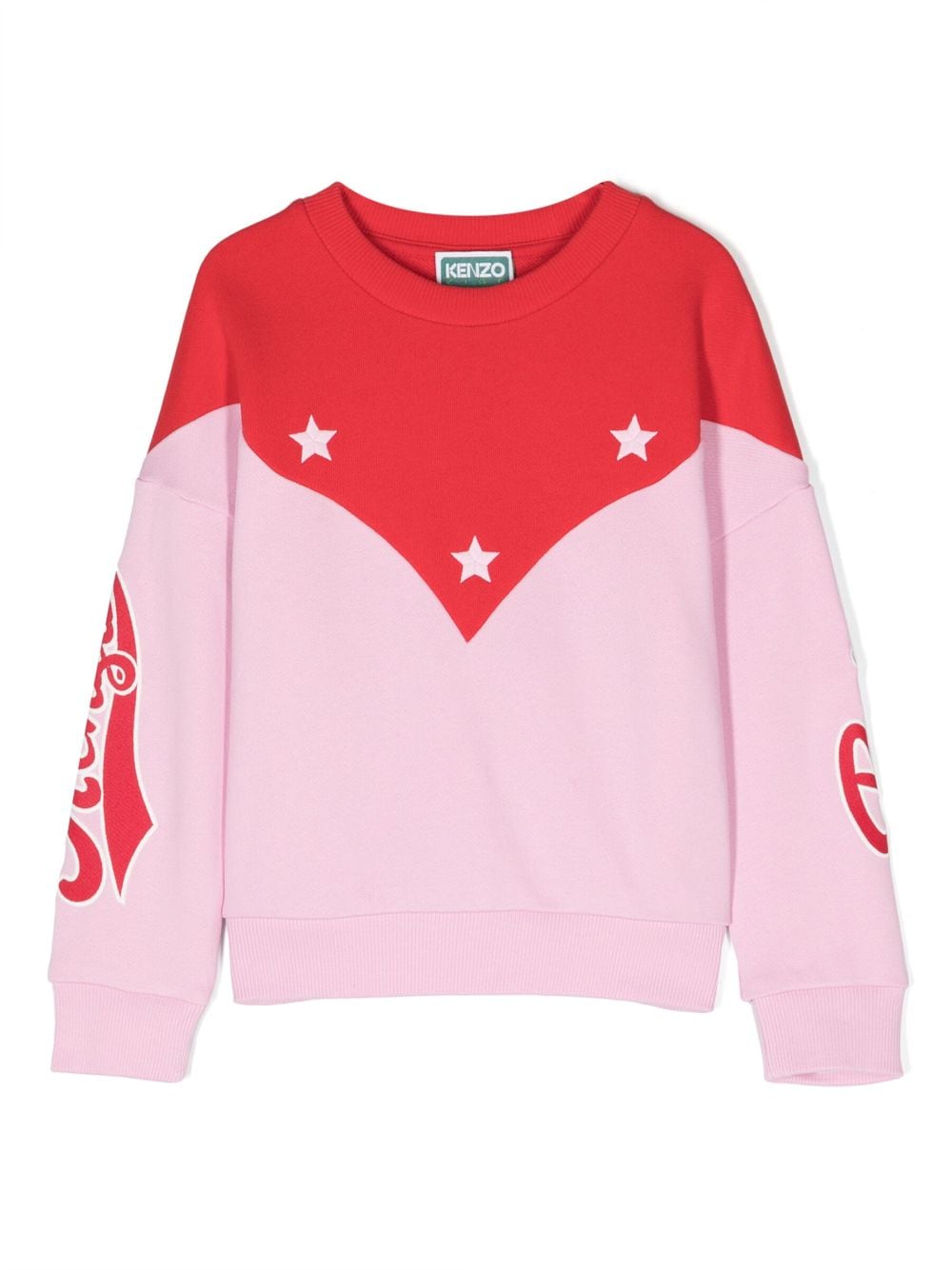 Kenzo Kids' Panelled Star-print Sweatshirt In Pink