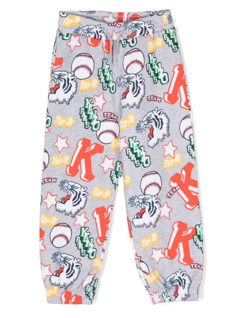 Kenzo Kids pantalon de jogging à imprimé graphique