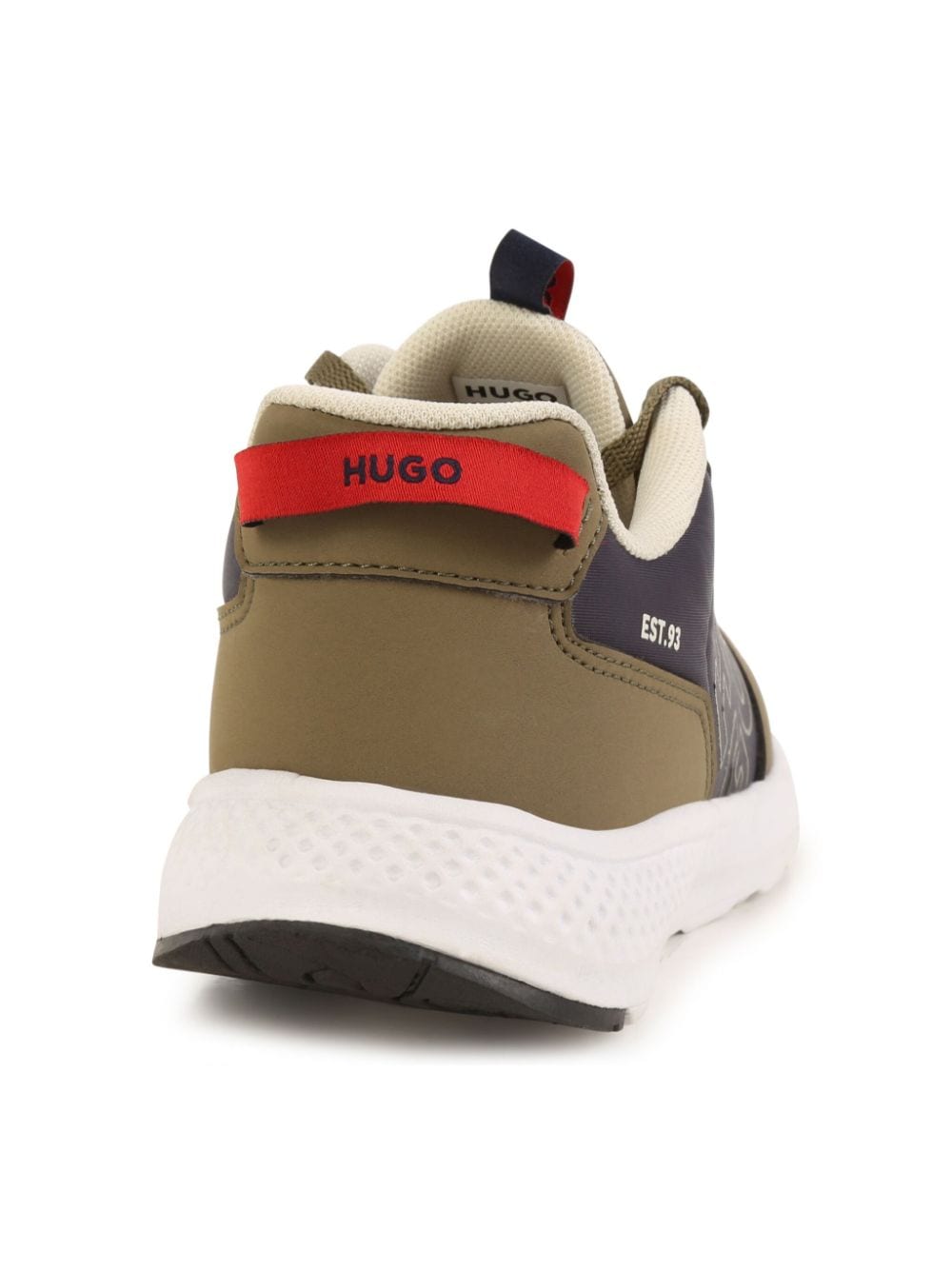 Shop Hugo Logo-embossed Panelled Sneakers In Green