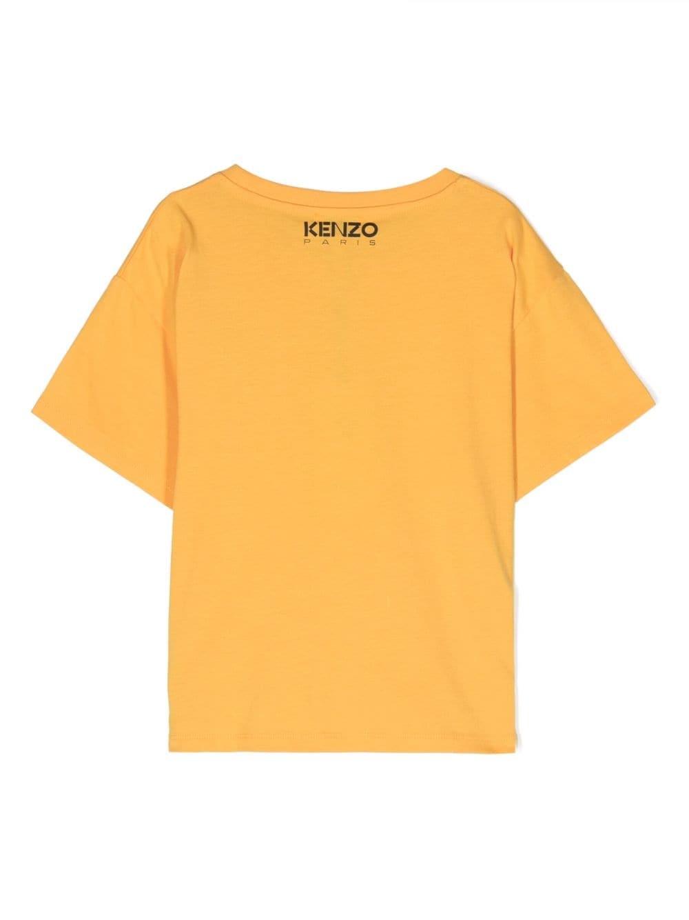 Shop Kenzo Patch-detail Organic-cotton T-shirt In Yellow