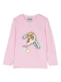 Kenzo Kids tiger-print cotton T-shirt - Pink