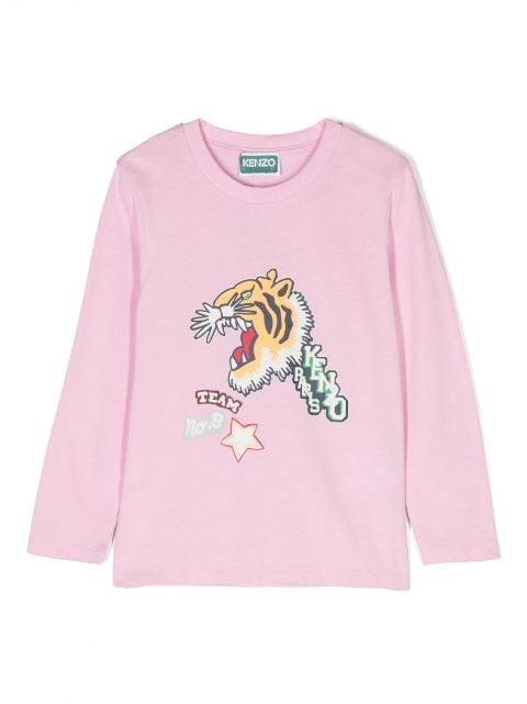 Kenzo Kids tiger-print cotton T-shirt