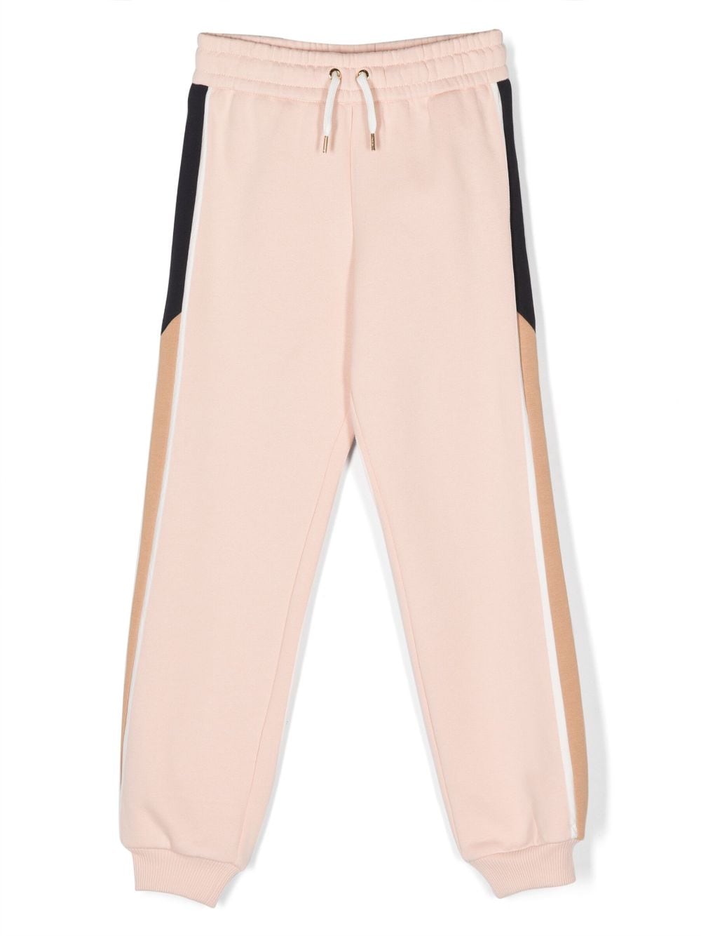 Chloé Kids' Colour-block Cotton Track Pants In 45k-pinkwashedpin