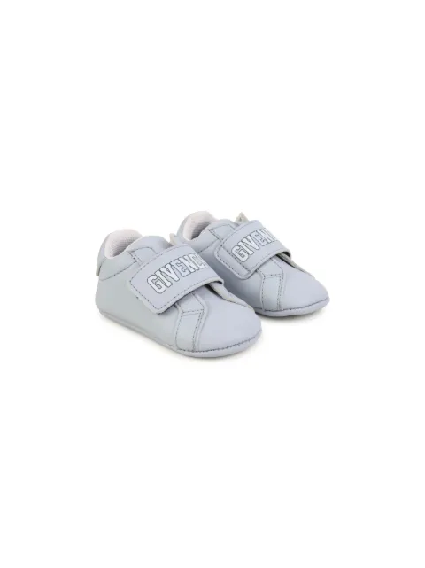 Givenchy Kids logo-print touch-strap leather slippers
