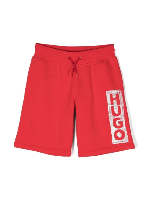 HUGO KIDS logo-patch drawstring shorts