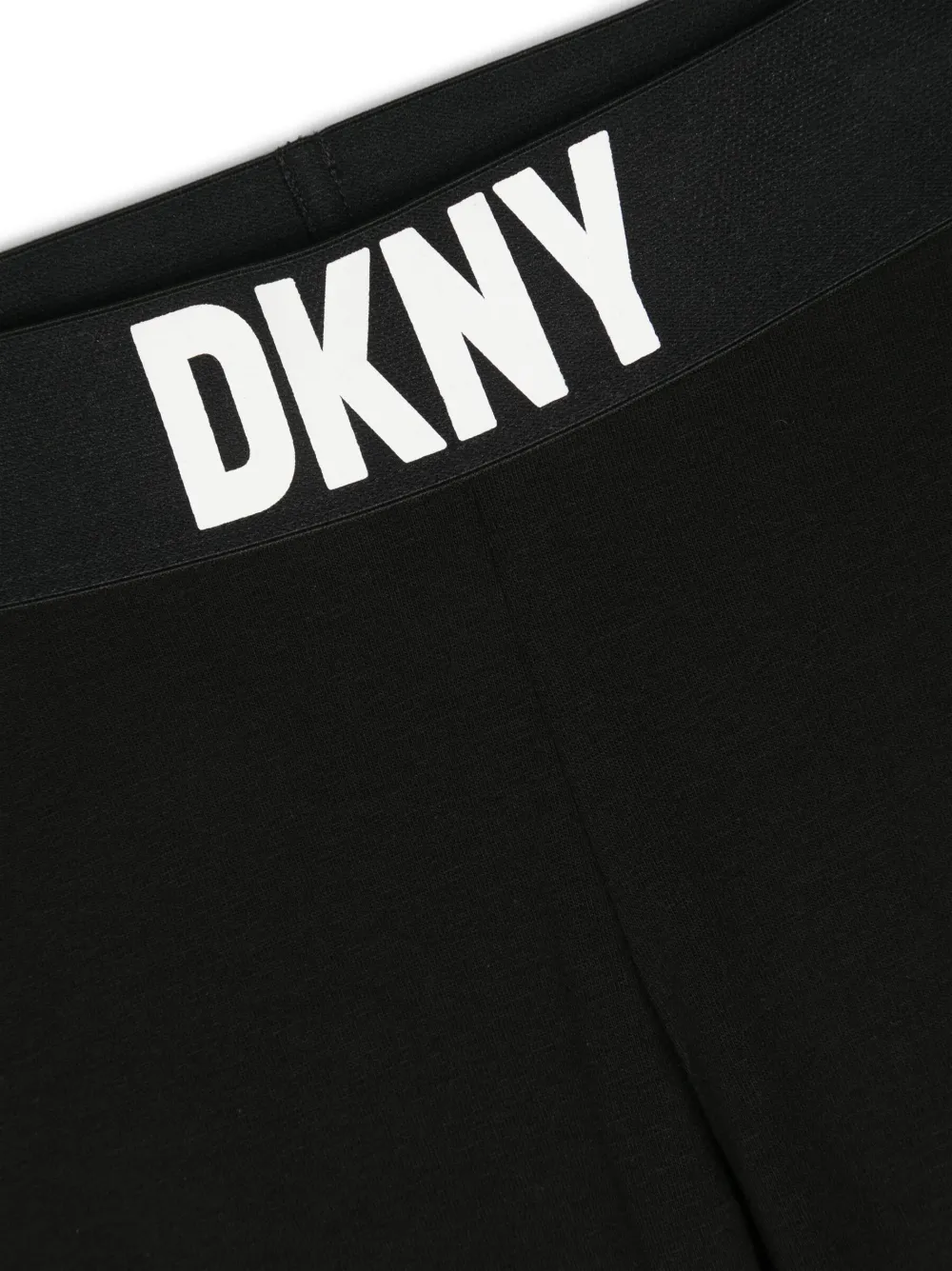 Dkny Girls Black Cotton Logo Leggings In Black