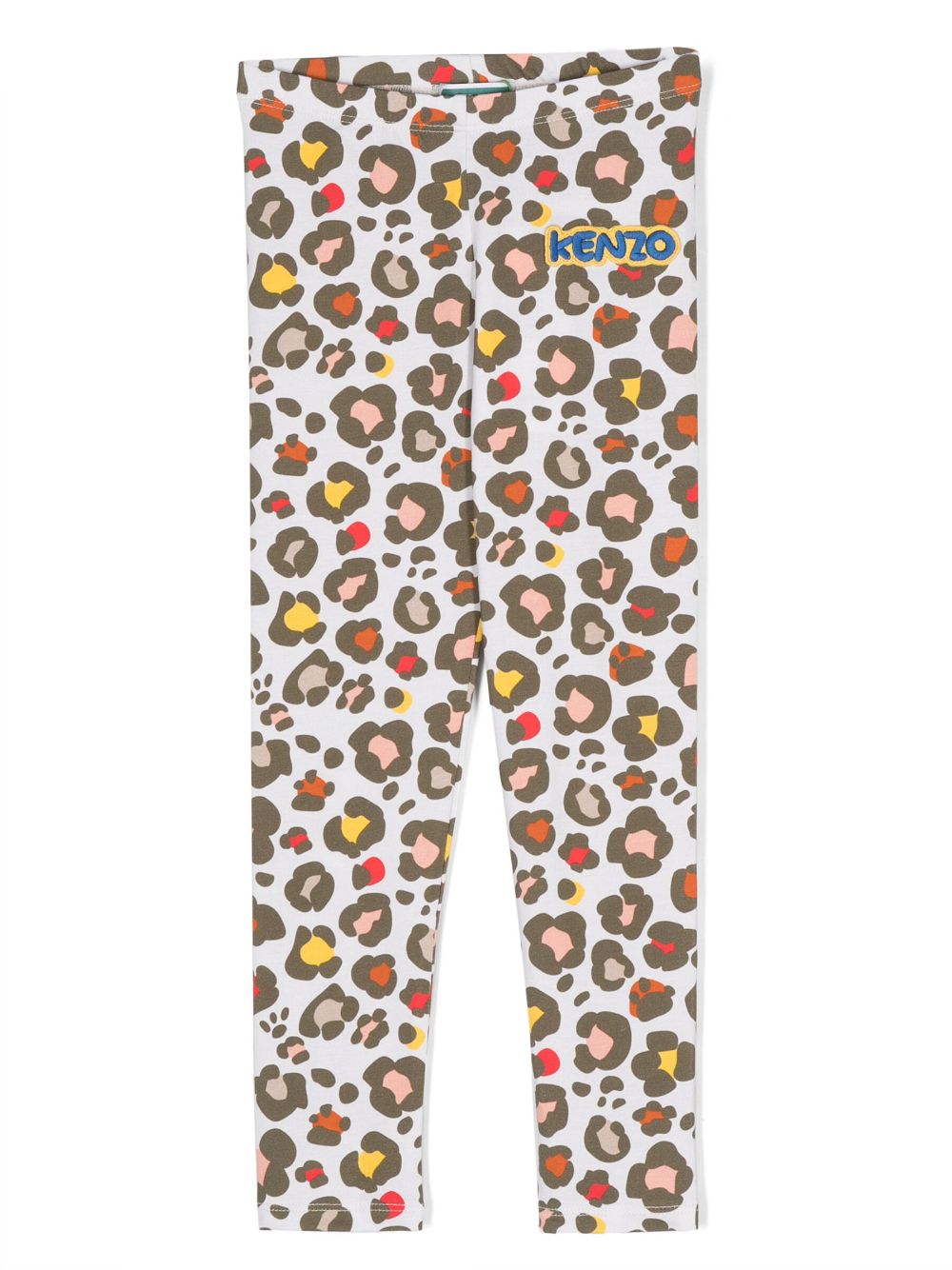 Kenzo Kids logo-patch graphic-print leggings - Neutrals