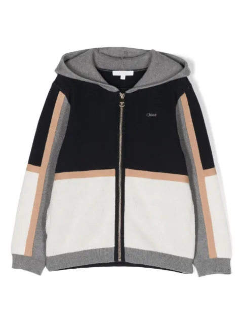 Chloé Kids Kapuzenjacke in Colour-Block-Optik