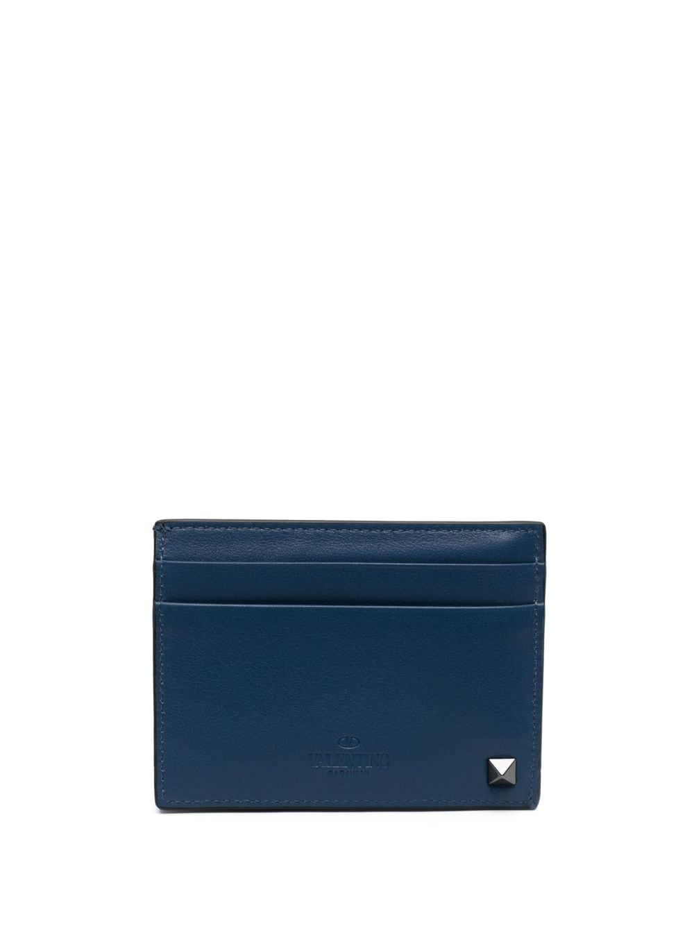 Valentino Garavani Rockstud leather card holder - Blauw