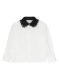 Monnalisa tulle-collar cropped shirt - White