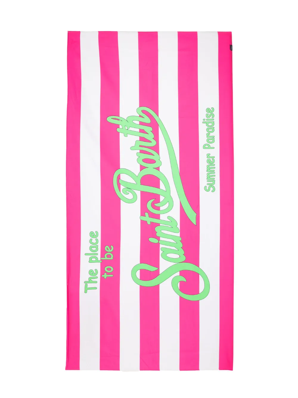 Mc2 Saint Barth Kids' Striped Logo-print Towel In Pink