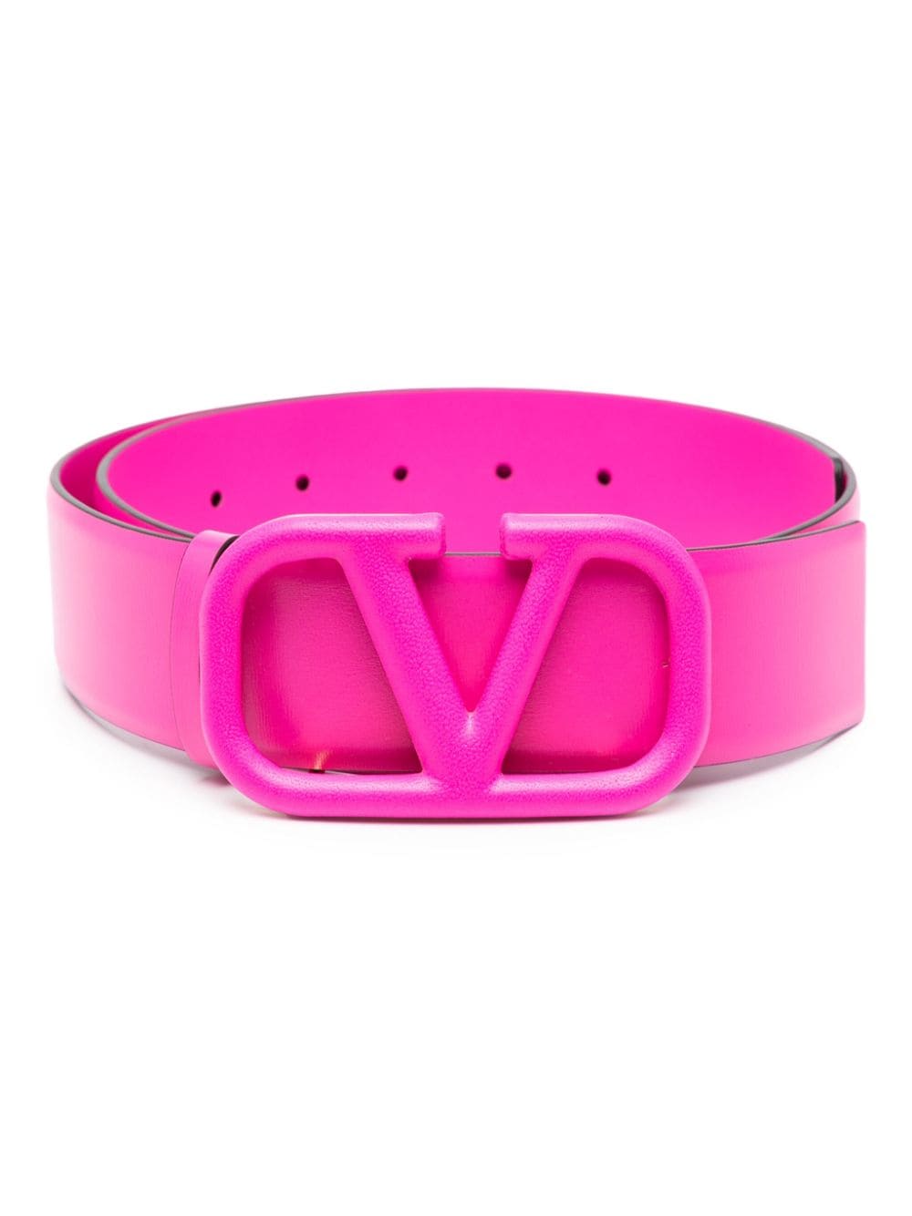 Valentino Burgundy Leather VLogo Buckle Belt 75 CM Valentino