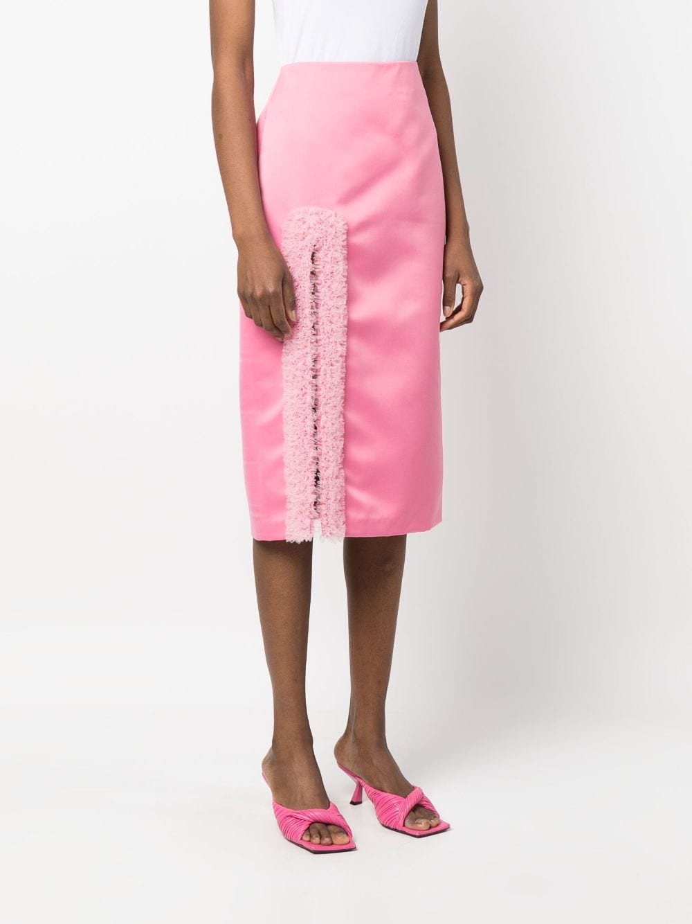Shop Viktor & Rolf Hollywood Dream Slit Midi Skirt In Pink