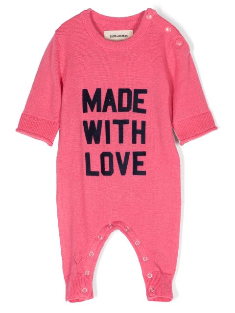 Zadig & Voltaire Kids barboteuse à imprimé Made With Love