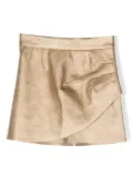 Zadig & Voltaire Kids metallic-effect dart-detail skirt - Gold