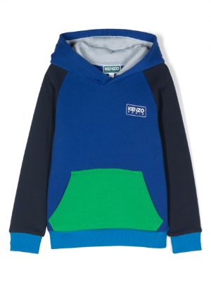 Kenzo Kids colour block Cotton Hoodie Farfetch