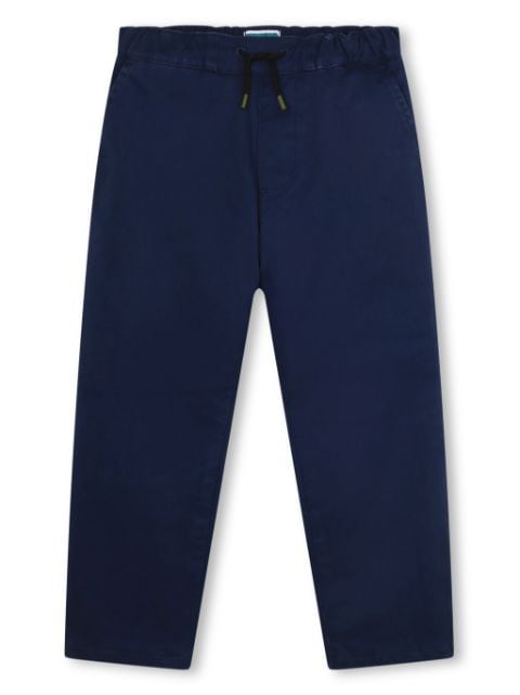 Kenzo Kids logo-embroidered cotton trousers