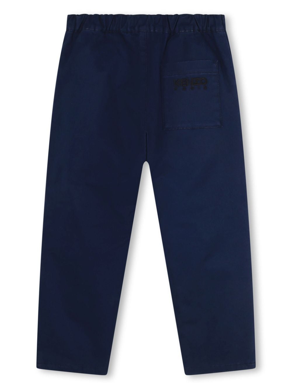 Shop Kenzo Logo-embroidered Cotton Trousers In Blue