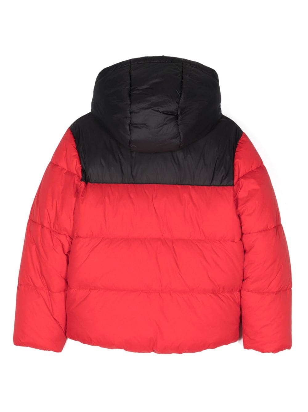 Shop Hugo Two-tone Logo Padded Jacket In Red
