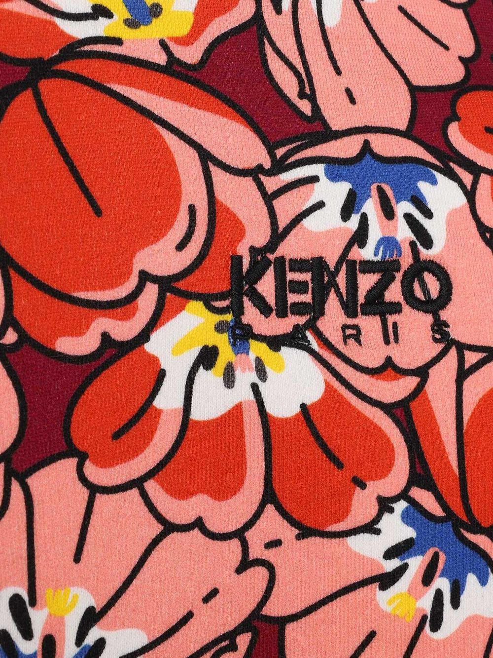 Shop Kenzo Logo-embroidered Cotton Sweatshirt In Red