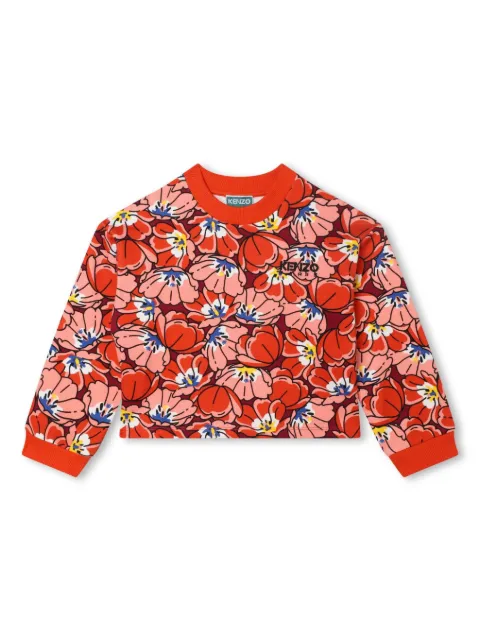 Kenzo Kids logo-embroidered cotton sweatshirt