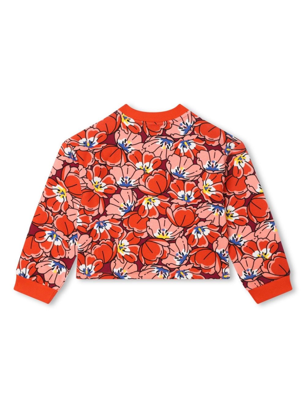 Kenzo Kids logo-embroidered cotton sweatshirt - Rood