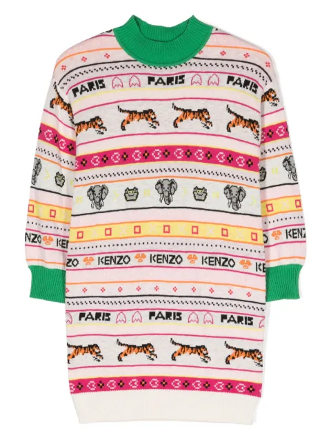 Kenzo Kids intarsia-logo knitted dress
