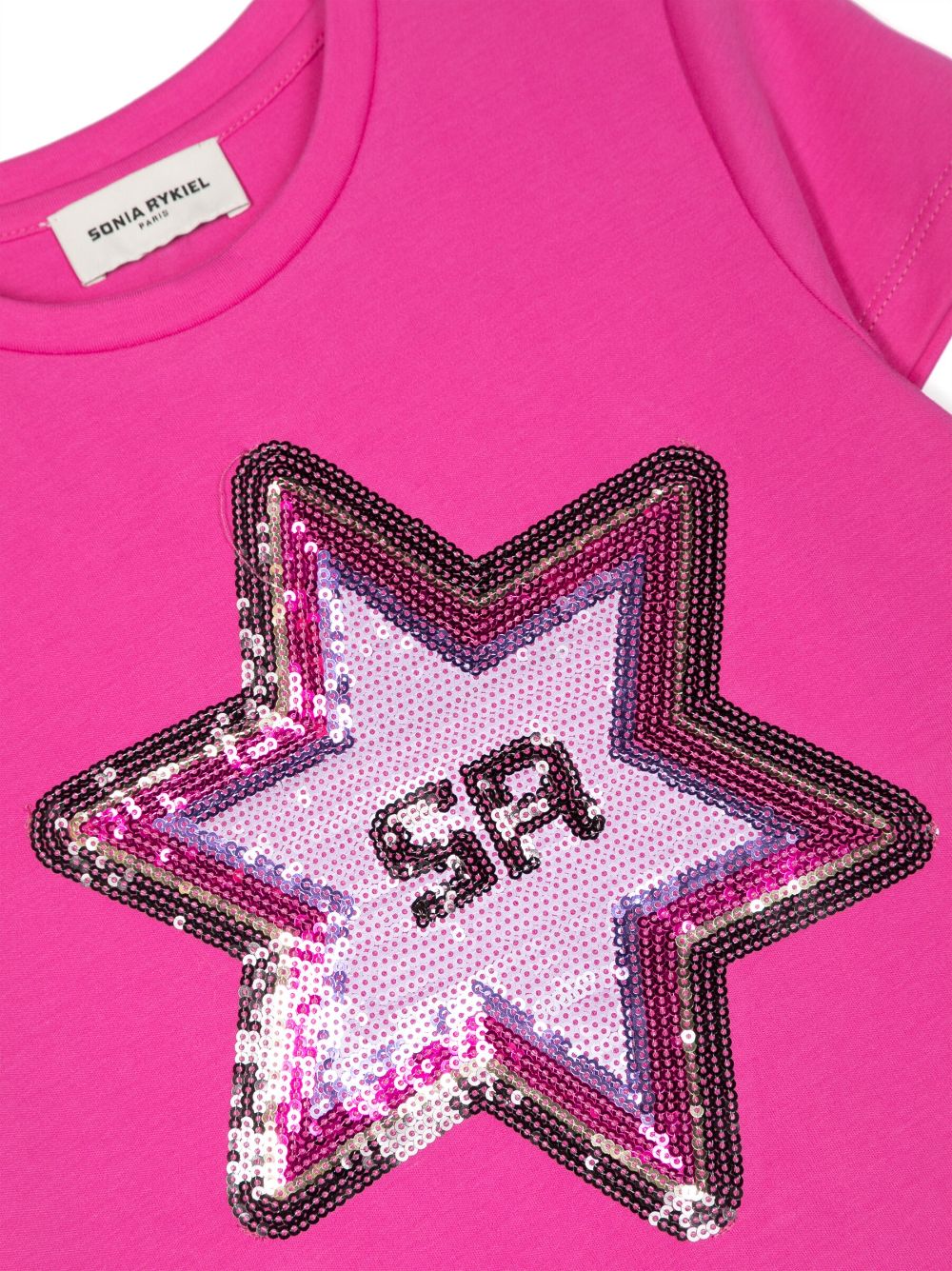 Shop Sonia Rykiel Enfant Sequin-embellished Logo-print T-shirt In Pink