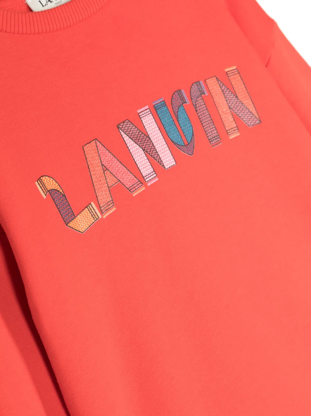 Lanvin Enfant Logo-print Cotton Sweatshirt In Red