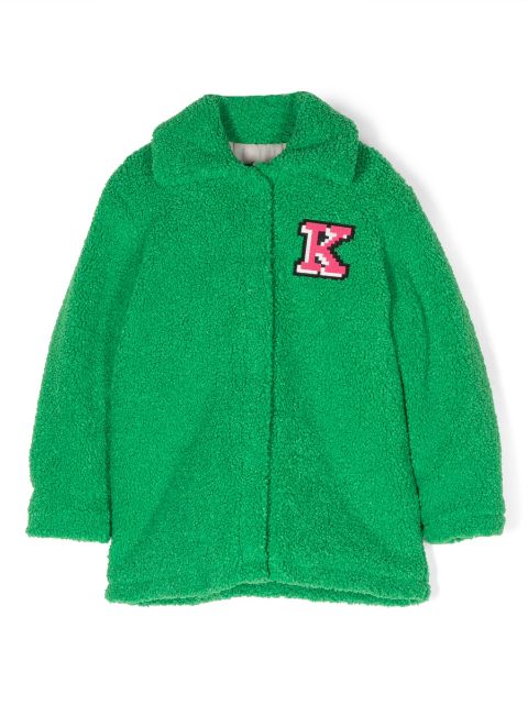 Kenzo Kids logo-embroidered fleece coat