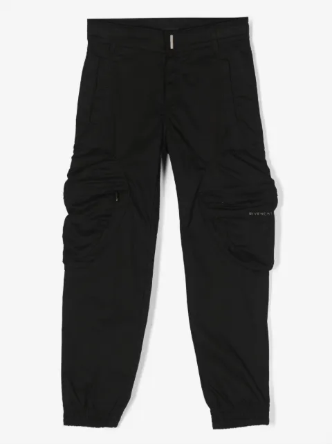 Givenchy Kids logo-plaque gabardine trousers