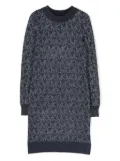 Michael Kors Kids monogram-pattern knit dress - Blue