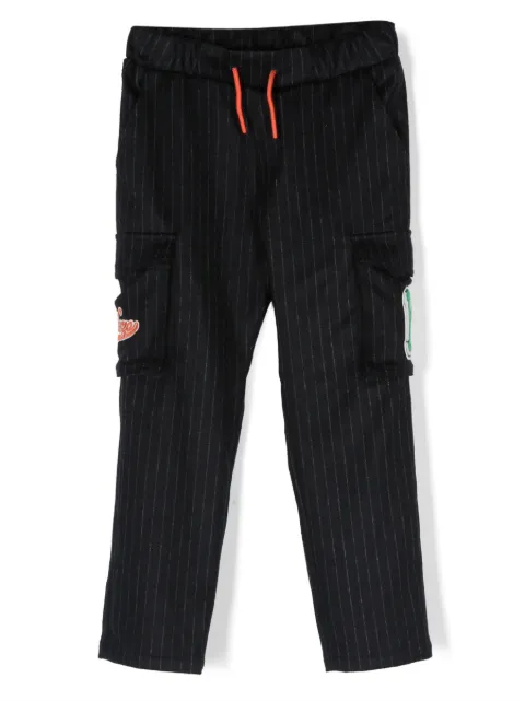 Kenzo Kids logo-patch striped trousers