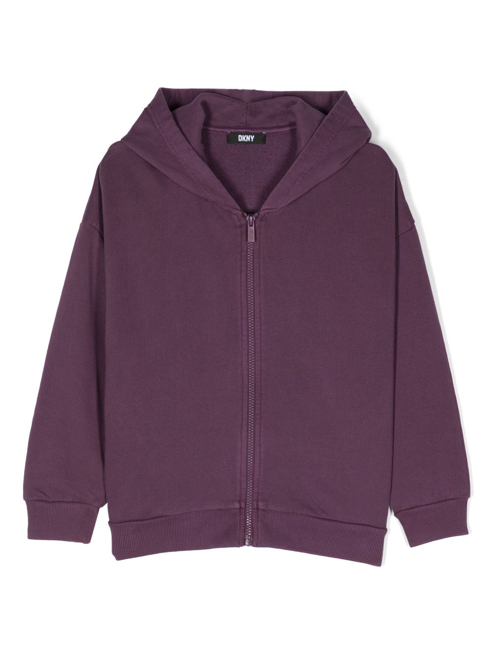 Dkny Kids logo-appliqué hooded cardigan - Purple