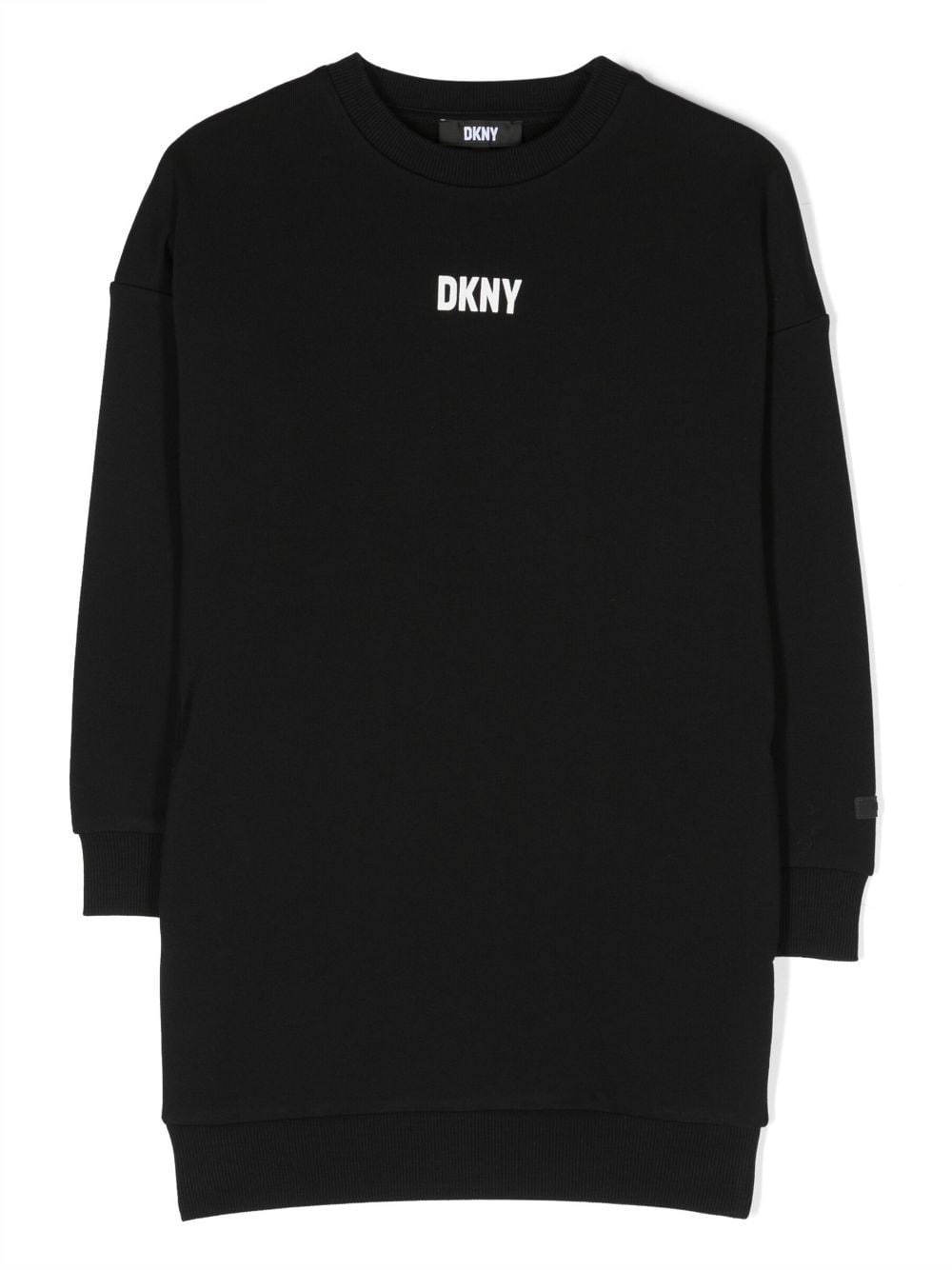 Dkny Kids' Logo-print Sweater Dress In Black